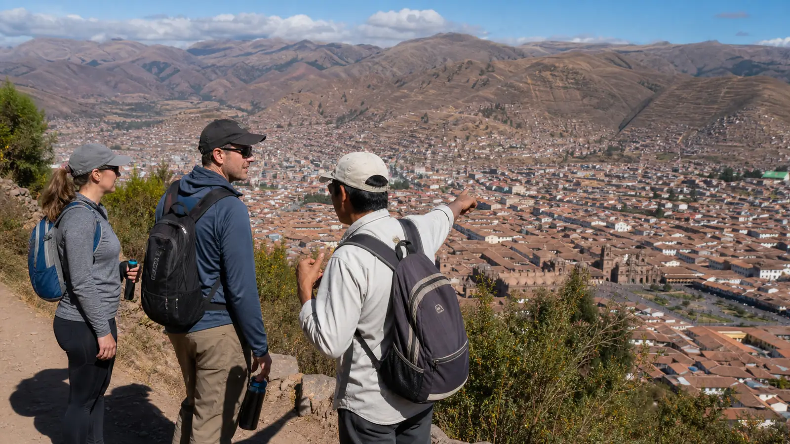 Traveler acclimatizing in the Peruvian Andes before hiking the Inca Trail