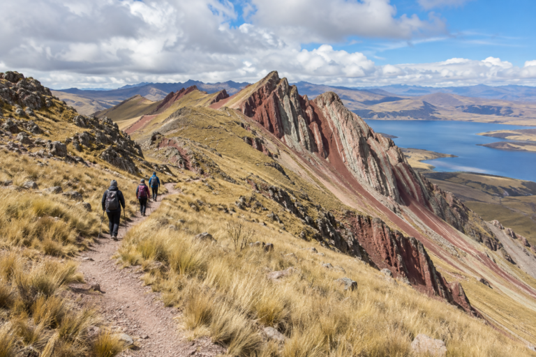 Caminata hacia Pallay Punchu junto a la laguna Langui-Layo